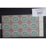 S.G. 238 1906 4d DEEP GREEN AND CHOCOLATE BROWN, a mint block of 12 from the top of the sheet,