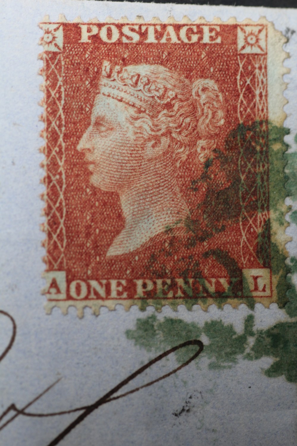 1855 1d RED COVER, tied by green Dublin 186 numeral to Wellington (Somerset), sl. rounded top - Image 3 of 3