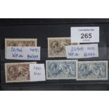 KG5 SEAHORSES 2/6 (3), 10/= (2) fine mint (S.G. £1,950)