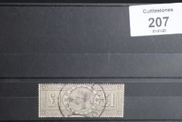 S.G. 186 1883 £1, orbs, FU