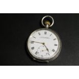 AN ANTIQUE SILVER CASED POCKET WATCH BY H SAMUEL