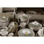 FOUR TRAYS OF SPODE PROVENCE PATTERN TEA AND DINNERWARE