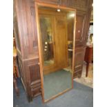 A LARGE OLD RECTANGULAR FRAMED MIRROR 168 X 77 CM