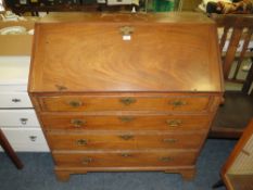 A GEORGIAN MAHOGANY COUNTRYMADE BUREAU