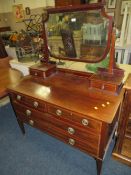 AN EDWARDIAN MAHOGANY INLAID DRESSING TABLE