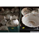 TWO TRAYS OF ASSORTED AYNSLEY CHINA TO INCLUDE COTTAGE GARDEN AND PEMBROKE