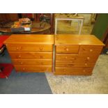TWO SMALL HONEY PINE CHESTS