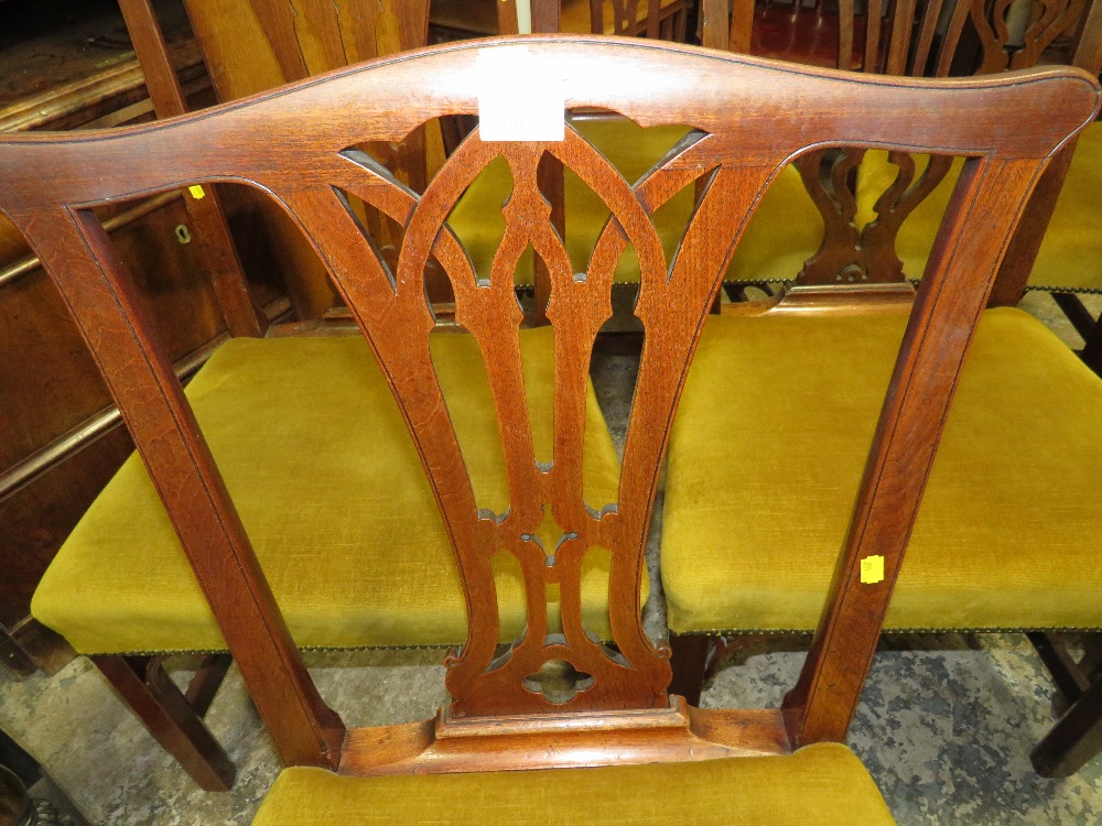 A SET OF SIX ANTIQUE OAK SHERATON STYLE DINING CHAIRS - Image 2 of 2
