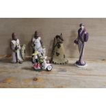 A SELECTION OF STONEWARE FIGURINES ETC (5)