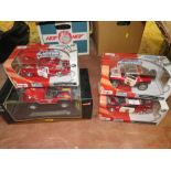 THREE BOXED MAISTO FIRE CARS WITH A BOXED MAISTO JEEP (4)