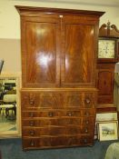 A 19TH CENTURY SECRETAIRE PRESS CUPBOARD H-221 W-123 CM