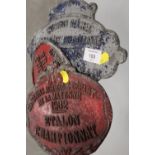 THREE VINTAGE FRENCH HORSE PLAQUES