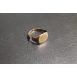 A 9CT GOLD SIGNET RING A/F, APPROX WEIGHT 3.3 G