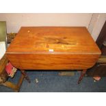 AN ANTIQUE MAHOGANY PEMBROKE TABLE A/F - LEG DETACHED