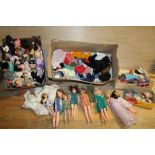 A QUANTITY OF TOYS AND DOLLS TO INCLUDE SINDY, PIPPA ETC., DOLLS CLOTHES, ACCESSORIES