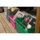 FOUR BOXES OF LP RECORDS TO INCLUDE LED ZEPPLIN, TRAFFIC, MANFRED MANN, DON McLEAN ETC