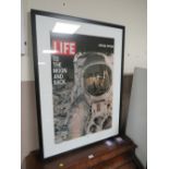 A LARGE FRAMED 'LIFE - TO THE MOON AND BACK' PICTURE 114 X 84 CM