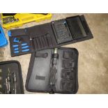 A BOXED BLIND NUT RIVETER, HYDRAULIC CABLE CRIMPER, AN IFIXIT MULTI TOOL DRIVER SET, A PART SET OF