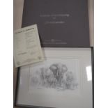 A BOXED PORTFOLIO OF DAVID SHEPHERD PENCIL DRAWING PRINTS, SIGNED LIMITED EDITIONS, 4 / 495