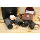 TWO PAIRS OF BINOCULARS TO INCLUDE CARL ZEISS JENOPTEM 8 X 30