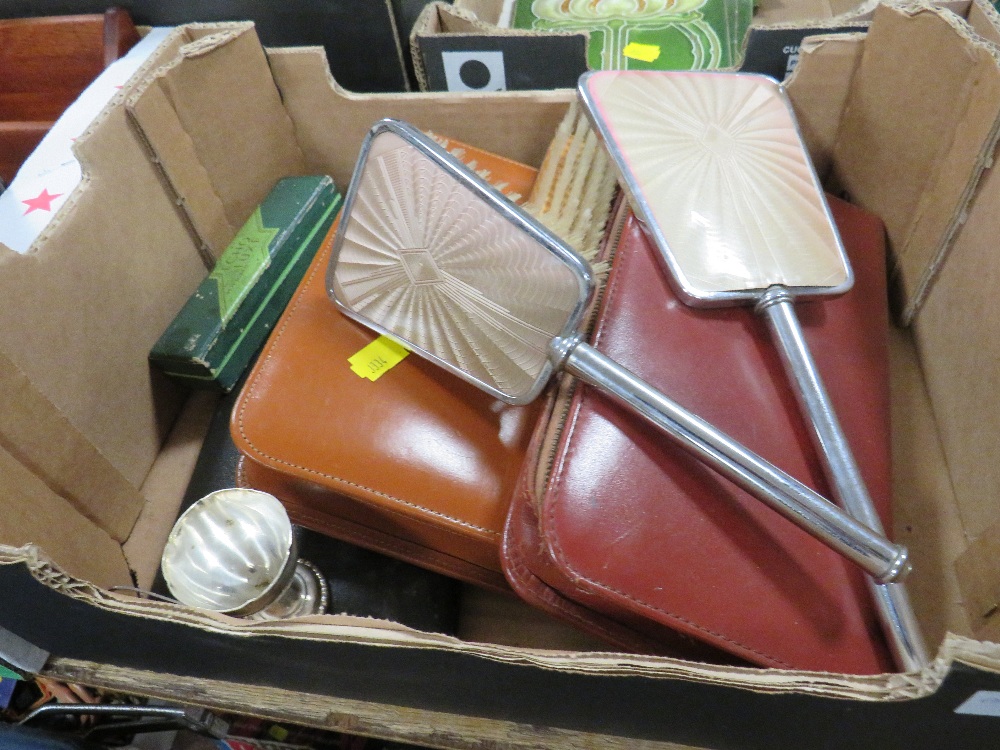 TWO TRAYS OF ASSORTED COLLECTABLES TO INC A TREEN ICE BUCKET, CANDLESTICK, LETTER RACK ETC - Image 2 of 5