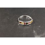 A 9CT WHITE GOLD DRESS RING
