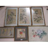 A COLLECTION OF SEVEN ORIENTAL PAINTINGS ON SILK