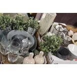 TWO TRAYS OF ASSORTED EX SHOW HOME CERAMICS AND GLASSWARE