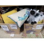 FOUR BOXES OF ASSORTED SOFT FURNISHINGS