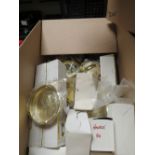 A LARGE BOX OF ASSORTED LIGHTS, FITTINGS ETC