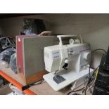 A SINGER TEMPO 60 SEWING MACHINE PLUS A CASED SEWING MACHINE (2)