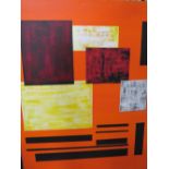 A PAIR OF 21ST CENTURY ABSTRACT STUDIES, CONTEMPORARY BRITISH SCHOOL, ACRYLICS ON CANVAS