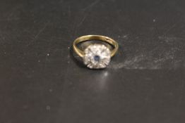 A HALLMARKED 9 CARAT GOLD SAPPHIRE & DIAMOND RING, RING SIZE L, APPROX WEIGHT 2.1G