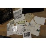 A SMALL TRAY OF EPHEMERA RELATING TO THE ARTIST PAT COOKE