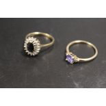 TWO 9CT GOLD DRESS RINGS