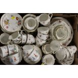 A TRAY OF ASSORTED TEA AND COFFEE WARE TO INC ROYAL CROWN DERBY POSIES