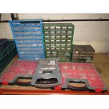 A SELECTION OF ORGANISERS CONTAINING VARIOUS METRIC SCREWS, BOLTS, NUTS, SELF TAPPERS AND POP