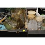 TWO TRAYS OF ASSORTED EX SHOW HOME KITCHEN AND HOUSEHOLD ACCESSORIES
