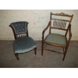 TWO ANTIQUE OCCASIONAL CHAIRS