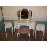 A 4 PIECE LOUIS STYLE BEDROOM SUITE TO INCLUDE A DRESSING TABLE, 2 BEDSIDES AND A STOOL