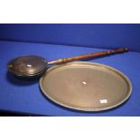 A COPPER TRAY AND A WARMING PAN