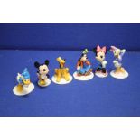 SIX ROYAL DOULTON MICKEY MOUSE COLLECTION FIGURES TO INCLUDE DONALD DUCK, DAISY DUCK, MICKEY