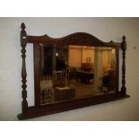 AN OAK OLD CHARM OVER MANTLE MIRROR