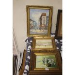 THREE FRAMED OILS