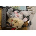 TOTE TRAY CONTAINING 5 ASSORTED SOFT TOYS