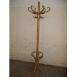 A SOLID BEECH COAT STAND