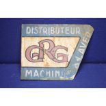 ANTIQUE G.R.G DOUBLE SIDED ADVERTISING SIGN