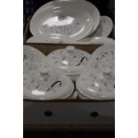 TWO TRAYS OF WEDGWOOD DINNERWARE, TO INCLUDE TUREENS ETC