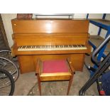 A BENTLEY UPRIGHT PIANO WITH STOOL