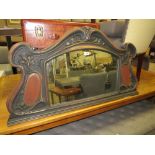 A CAST OVERMANTLE MIRROR (NEW GLASS) W-111CM